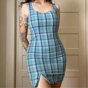 Y2K Plaid Mini Dress by Aqua Blues